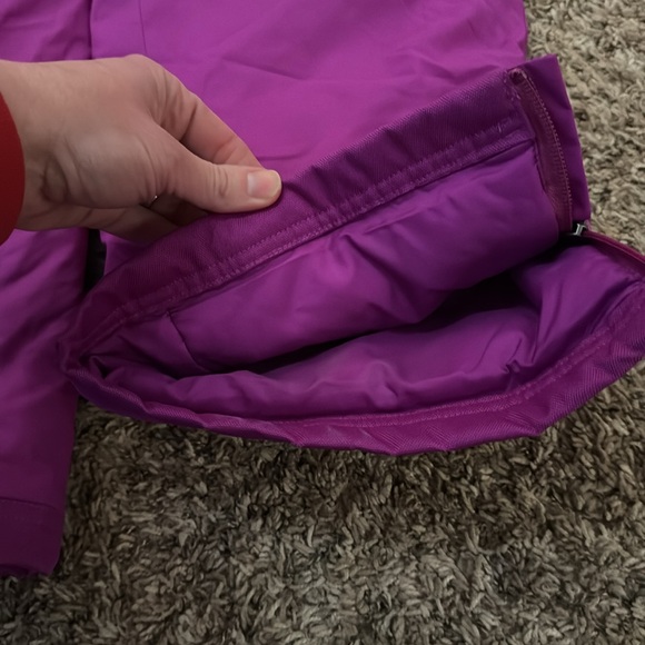L.L. Bean Size 12 Girls Pink/Purple Snow Pants Bib Overalls Skiing - Picture 4 of 6